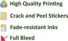 High Quality Printing Crack and Peel Stickers Fade-resistant Inks Full Bleed